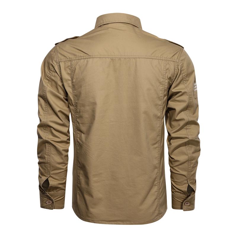 2020 Новая весенняя мужская рубашка в стиле милитари из 100% хлопка с длинным рукавом, мужские армейские рубашки с погонами, мужская одежда высшего качества