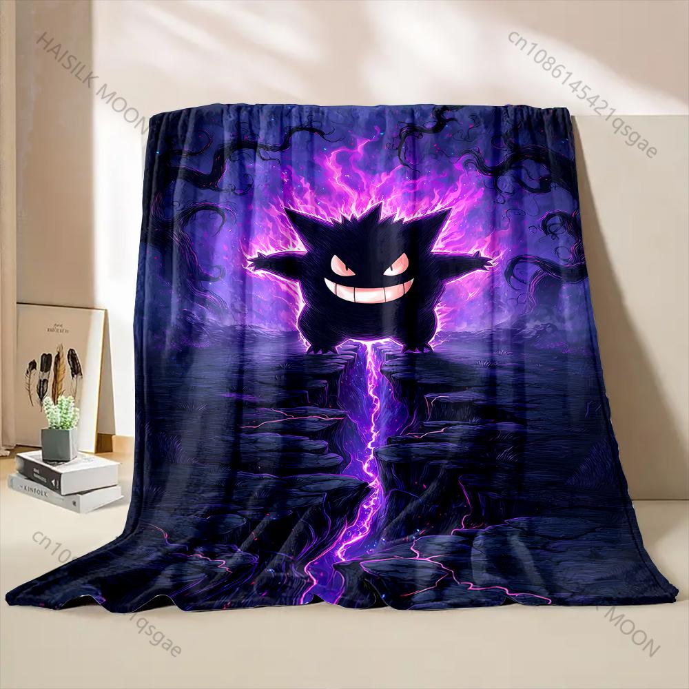 New Product Japan Pokemon Gengar Print Blanket for Home Sofa Travel Office Break Blanket Children Student Kids Luxury Gifts