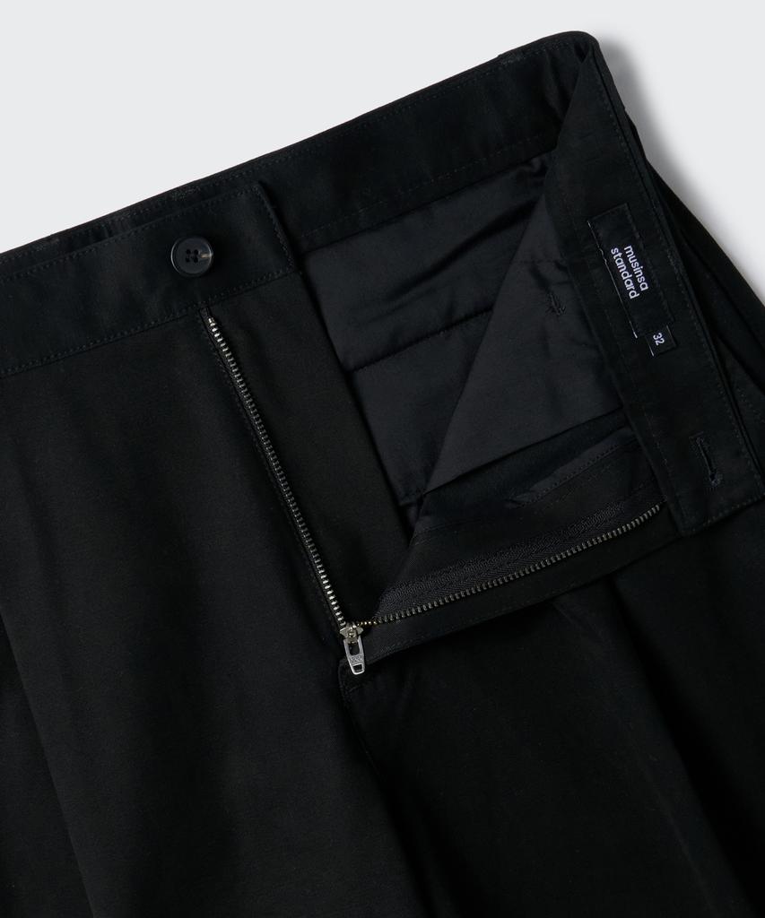 MUSINSA STANDARD Brushed One-Tuck Wide Chino Pants [Black]