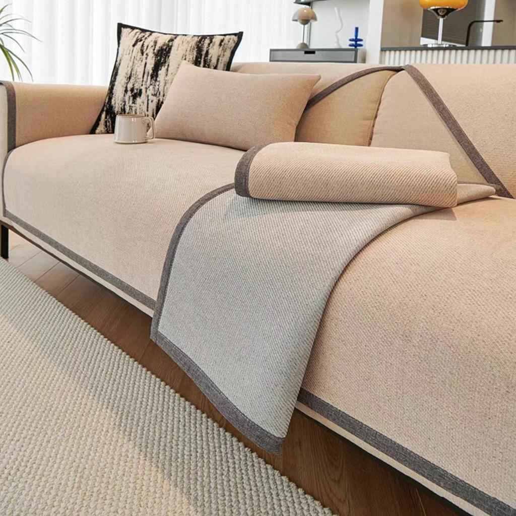 Minimalist Twill Solid Chenille Sofa Cover for All Seasons Living Room Non-slip Sofa Seat Cover Couch Slipcover, Sofa Towel