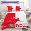 Custom Name SK Slavia Praha Pattern Bedding,Quilt Set Quilt Cover Pillowcase Home Birthday Gift(1 * Duvet Cover + 2 * Pillowcase, Without Core)_lx