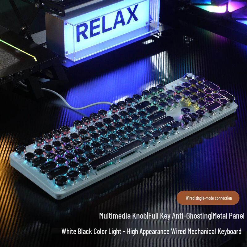 OLOEY Retro Punk Mechanical-Feel Wireless Keyboard