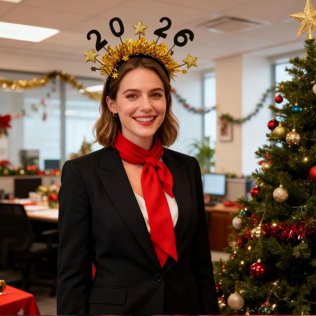 2026 Parties Supplies Happy New Years Headband Glitter Women Costume Hair Bands Tiara For Celebration Holiday Christmas