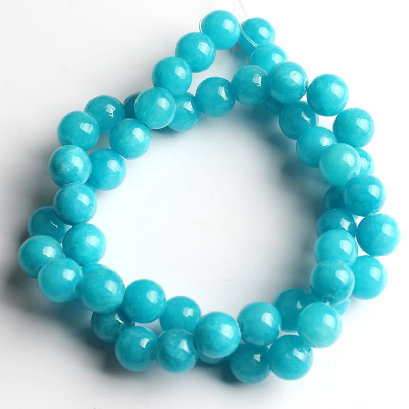 Круглые бусины из синего нефрита для изготовления ювелирных изделий, диаметр 6/8/10/12 мм, длина 15 дюймов.