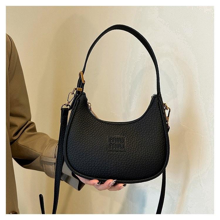 IELGY Korean Version of Fashion Handbag, Simple and Versatile Messenger Texture Niche Foreign Style Crescent Bag