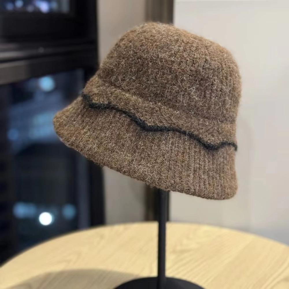 Warm Bucket Hat Wool Knitted Beanie Hat New Fisherman Hat Autumn