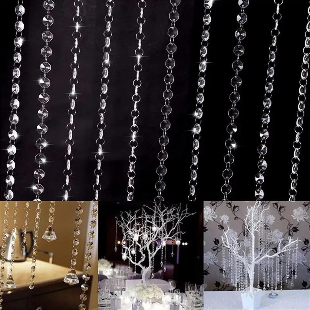 Bedroom Octagonal Pearl Curtain, Living Room Entrance Curtain, Partition Lighting Fixture, 1 Meter