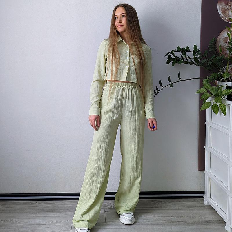 Streamgirl женские летние брюки комплекты из 2 предметов укороченные топы и широкие брюки белый шифон тонкие комплекты брюк из двух предметов женские костюмы