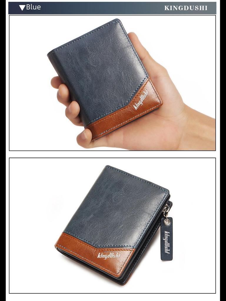 Мужская сумка-кошелек из искусственной кожи на молнии с цепочкой: Кошелек для карт и монет