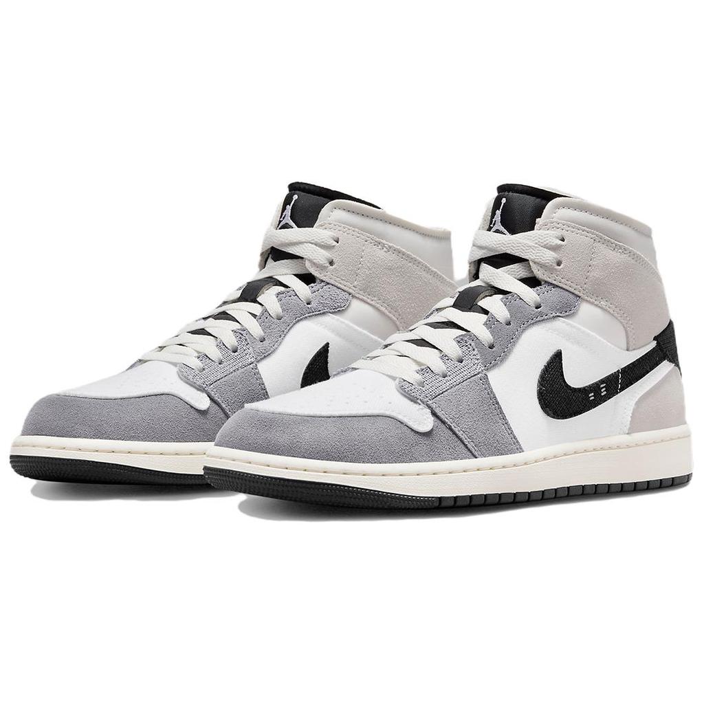 Air Jordan 1 Mid SE Craft Inside Out - Мужские кроссовки Cement Grey Black White Tech-Grey DZ4136-002
