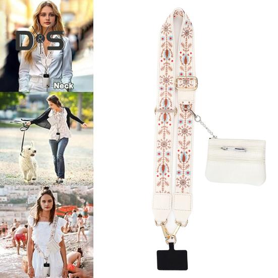 Phone Strap Neck Phone String with Zipper Wallet Pouch Shoulder Strap Purse Badge Holder for Travel Outdoor Grocery Shopping