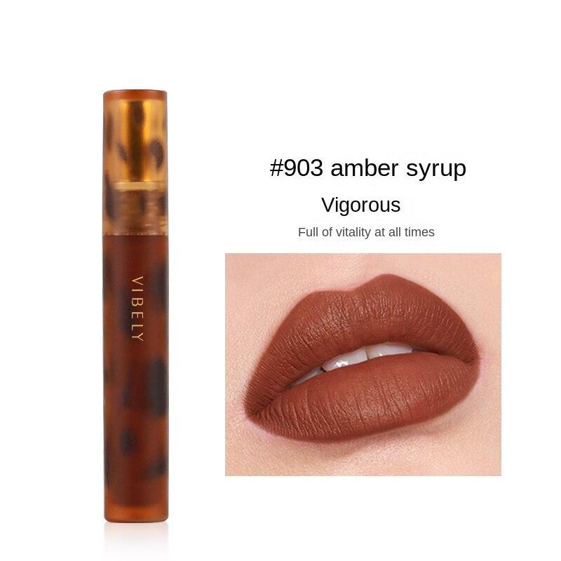 VIBELY Matte Amber Lip Glaze Антипригарная губная помада Amber Leopard Lip Glaze