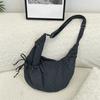 Korean Style Plaid Nylon Crossbody Bag Ballet Style Canvas Dumpling Bag  Ladies/Girls