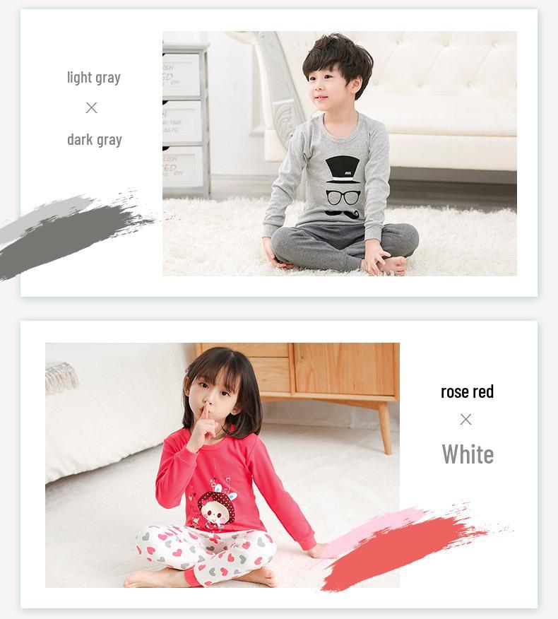 Комплект нижнего белья для девочек из чистого хлопка, фланелевый, осенне-зимний, с круглым вырезом