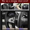 DIY Black Faux Leather Car Accessories Steering Wheel Cover For Hyundai Santa Fe 2006-2012 H-1 Starex 2008-2020 I800