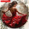 2d Flat 20*20cm, Round Wooden Wall Sign, Modern Girls Dancing Art, Festival Decoration, for Bar, Cafe, Club, Home, Room Wall Decor,