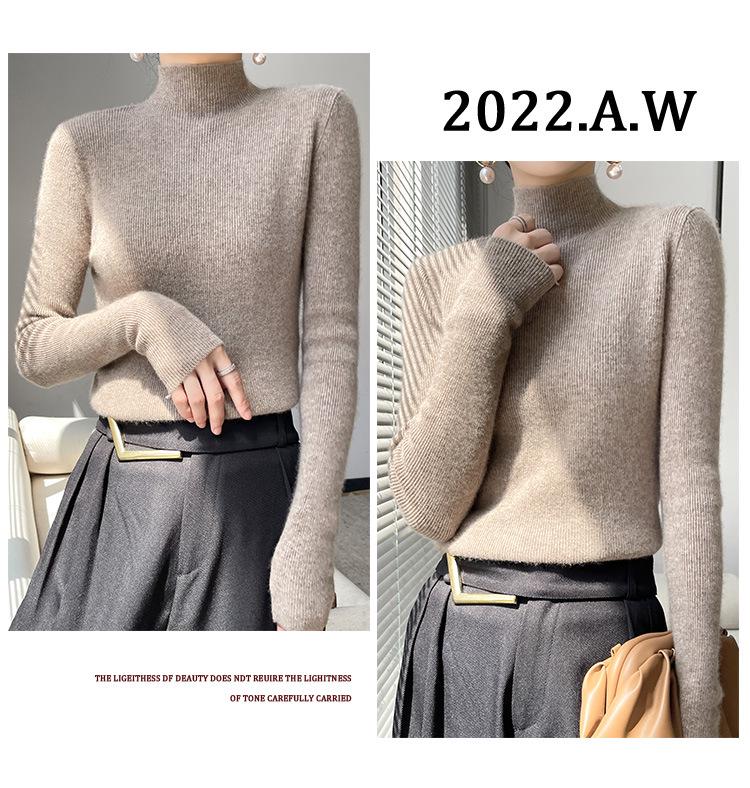 Elegant Slim Fit Ladies' Knitted Pullover Sweater - Autumn/Winter Collection