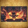 Magic Card Playmat TCG Playmat Lava Fire Dragon Non-Slip Stitched Edge Fantasy Gaming Mats Tapete Magic Mat Card Pad