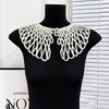 Hollowed Out Embroidered Nail Bead Black and White Shredded Milk Shawl Diy Decorative Matching Clothing Accessories Fake Collar
