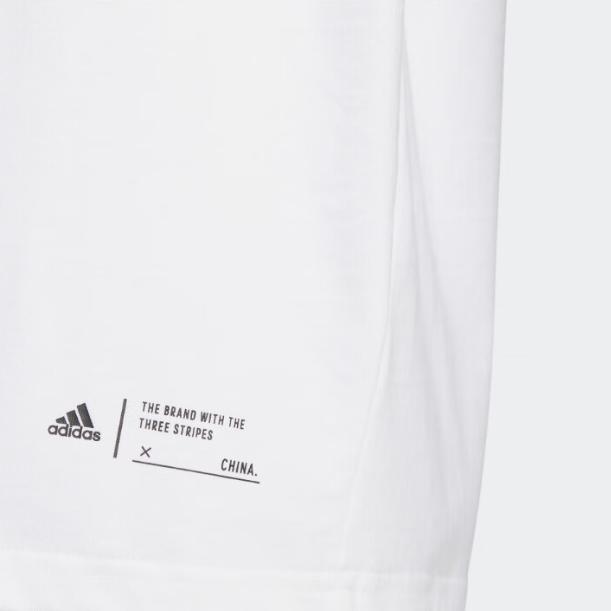 Adidas Letter Print Loose Round Neck Short Sleeve T-Shirt Women Tops White IP3960