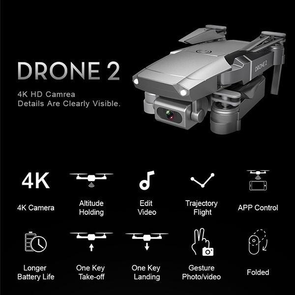 Игрушка Подарок E68 Мини-дрон Широкоугольная 4K 1080P WiFi FPV Камера Дроны Режим удержания высоты Радиоуправляемый Складной Квадрокоптер Дрон