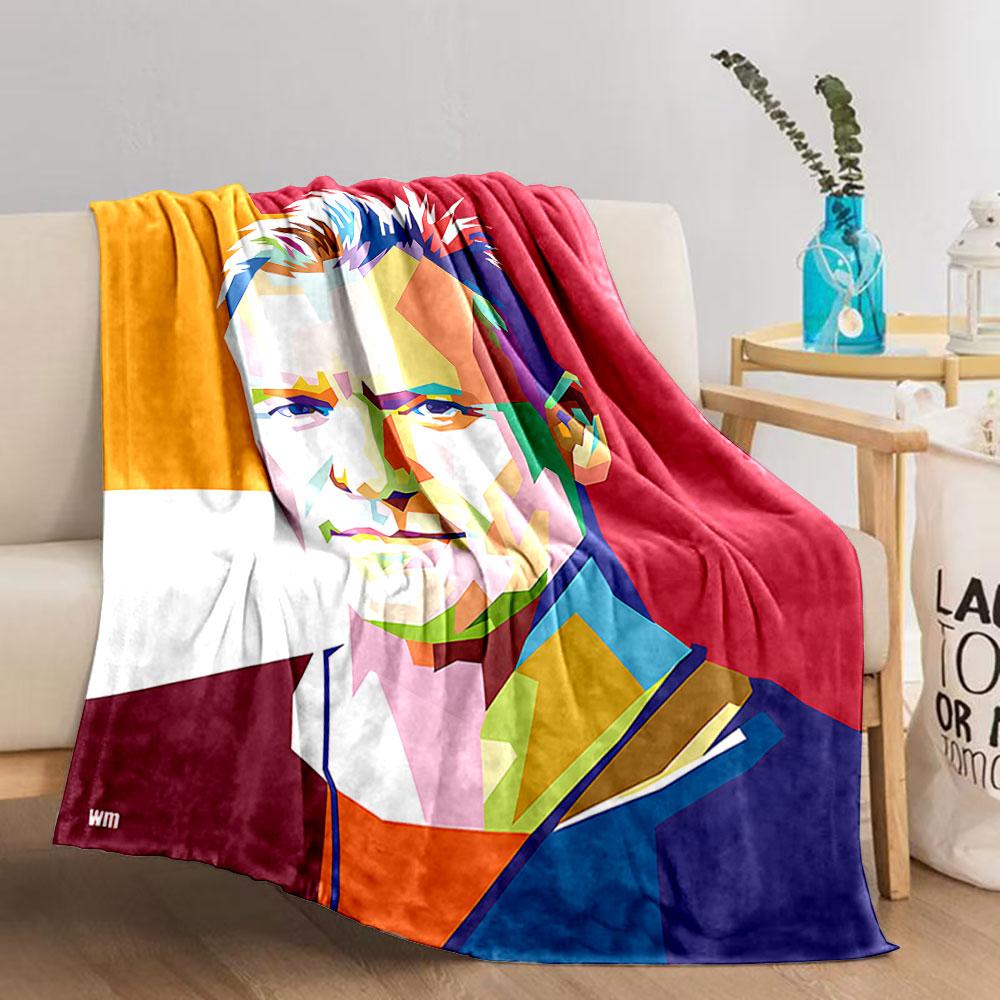 Colorful Geometric Portrait for all seasons blanket lunch break throw gift