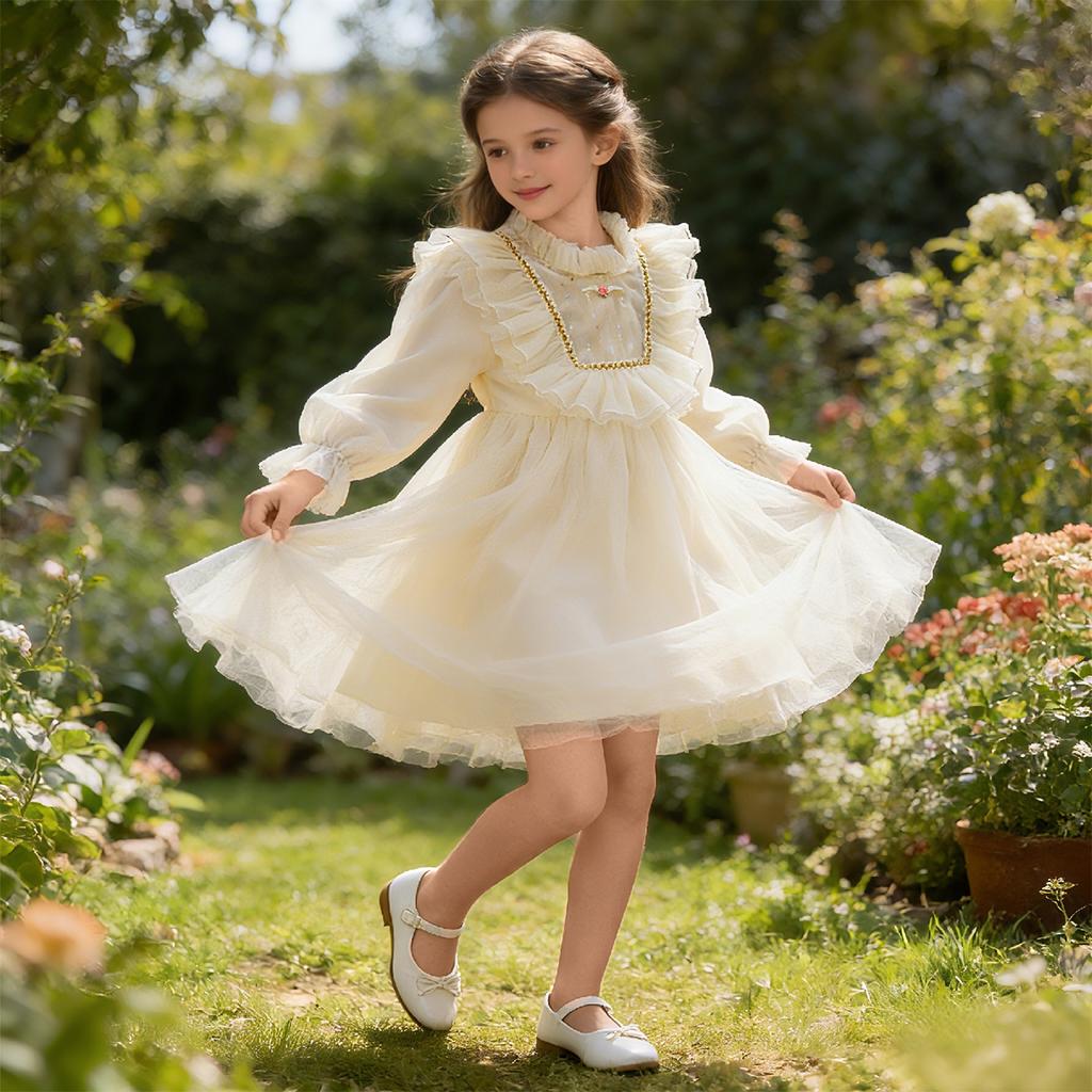 Girls' mesh dress, summer new princess dress, children's gauze dress, sweet fluffy dress, girls' dress