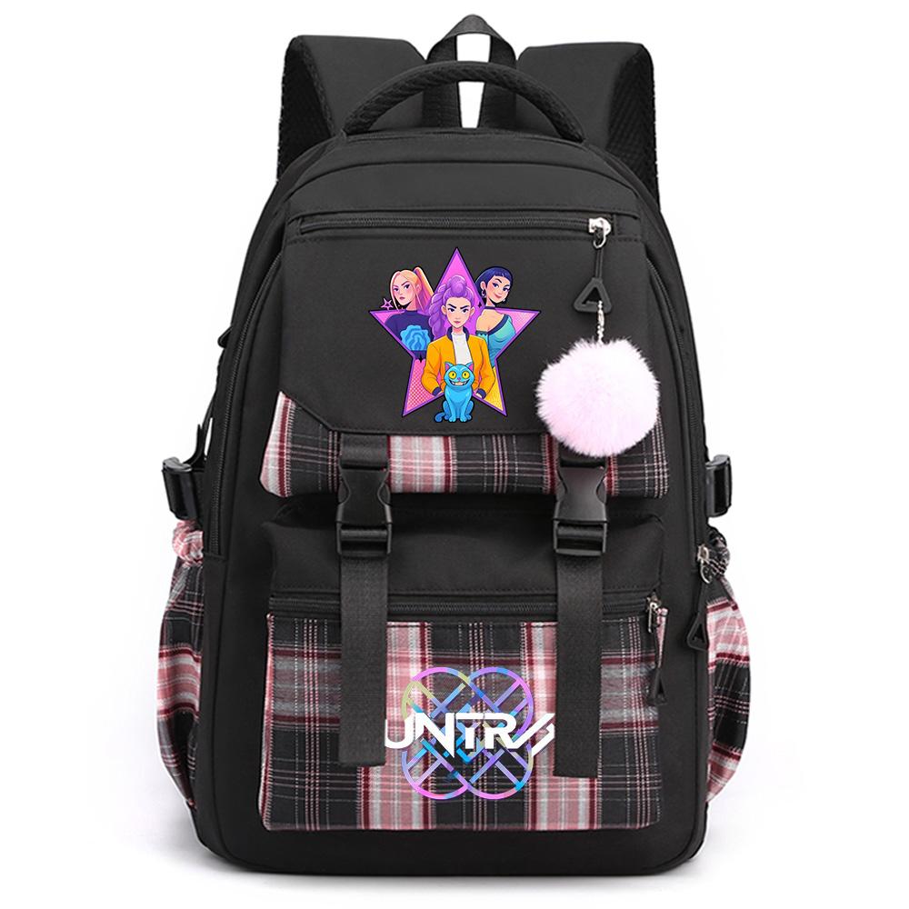 Cartoon Anime K-Pop Demon Hunters Printed Large Capacity Backpack for Teenger Student Bookbag Girl Boy Schoolbag Bookbag Women Waterproof Travel Bag