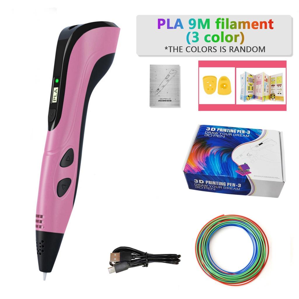 Новинка 2023 года, набор ручек для 3D-печати с PLA-нитью для детей, детский день рождения, Рождество, креативный подарок «сделай сам», ЖК-дисплей