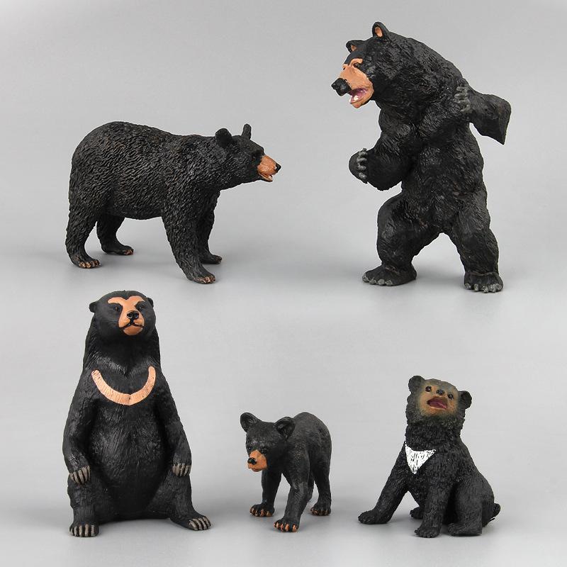 Boutique Toy Set, Black Bear, Bear Family Figure Model Decorative Ornament Gift