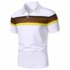 Мужская футболка-поло с коротким рукавом и отложным воротником в стиле колор-блок - Новая европейская и американская мода