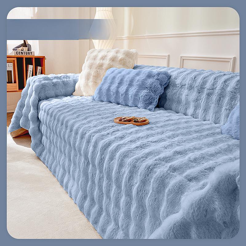 Пушистая подушка для дивана с защитой от кошачьих царапин, зимняя плюшевая Нескользящая крышка для дивана, новый чехол для дивана, тканевое полотенце