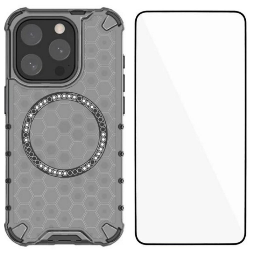 For iPhone 14 Pro Phone Case Compatible with MagSafe WANLONFENG FC Series with Tempered Glass (Big Lens Hole)