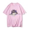 Ninomae Inanis Tako Cartoon Anime Printed T Shirt Outdoor Harajuku Vintage Clothes Casual O-neck Loose Short Sleeve Tees