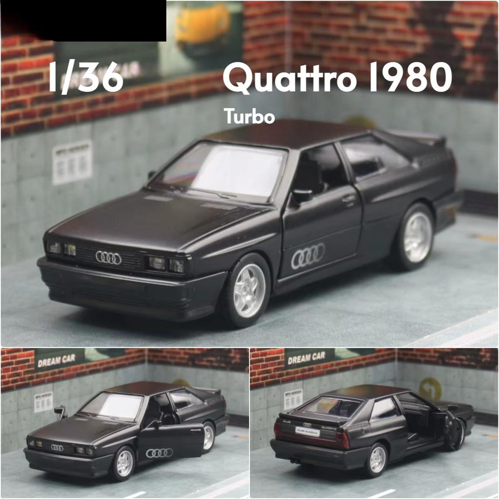 1/36 Scale Quattro Toy Car Model Miniature Free Wheel Pull Back Doors Openable Diecast Metal Collection for Children Boy