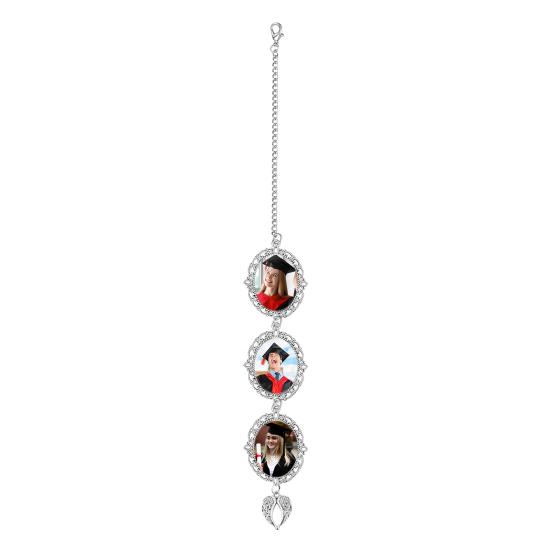 Personalized Graduation Tassel Charm Custom Graduation Cap Tassel with Memorial Photo Class of 2025 Picture Frame Pendant for Graduation Gift
