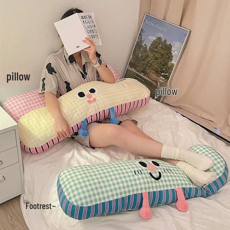 Прохладная длинная подушка из ледяного шелка для сна на боку - Съемная и моющаяся наволочка для взрослых