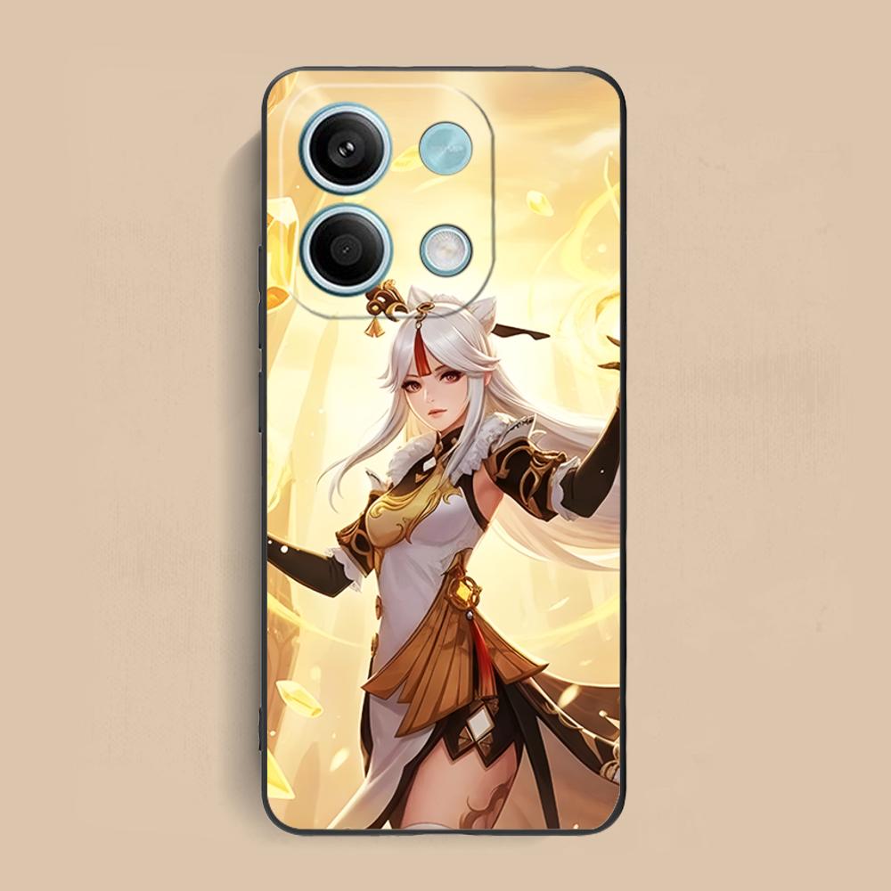Игровой чехол GI Ningguang Матовый ТПУ Чехол для мобильного телефона для Xiaomi Redmi Note 14 13 12 11 S Pro Plus 4G 5G Цветная печать Обложка