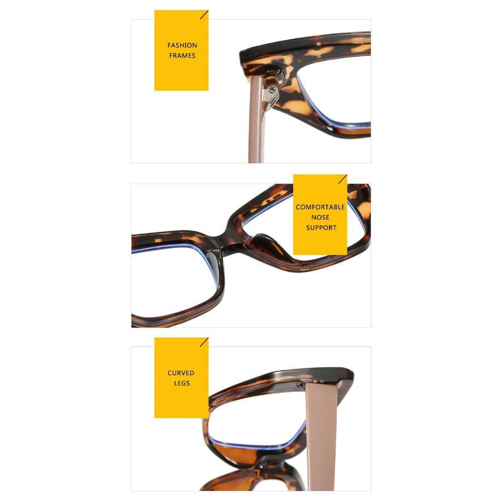 Retro Colorful Cat Eye Glasses Frame Colorable Lens Big Frame Anti Blue Light Glasses Clear Lens Protective Eyewear Travel