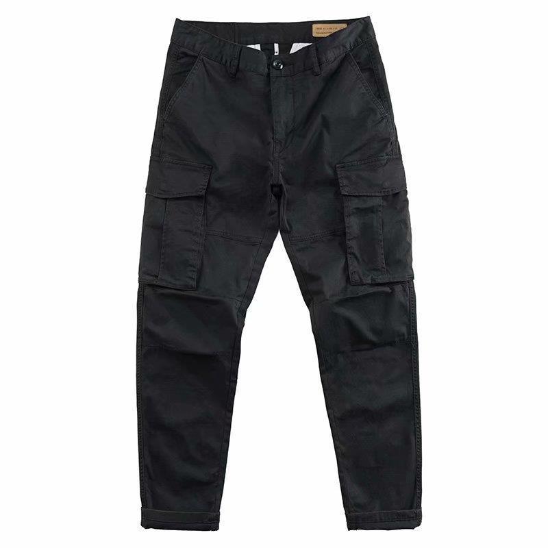 Men's Korean-Style Loose-Fit Workwear Overalls with Multi-Pockets for Summer