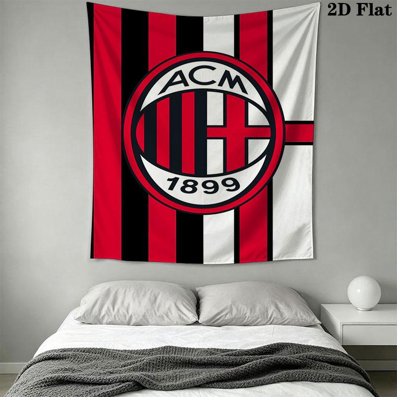 Логотип AC Milan Настенное Полотно Печатное Тканевое Покрывало Декоративные Гобелены для Спальни Гостиной Домашний Декор