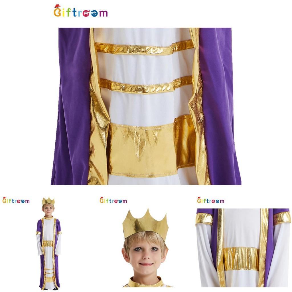Детский костюм арабского короля для вечеринок и сценических выступлений цвета 331, изготовленный из удобной полиэстеровой ткани для мальчиков