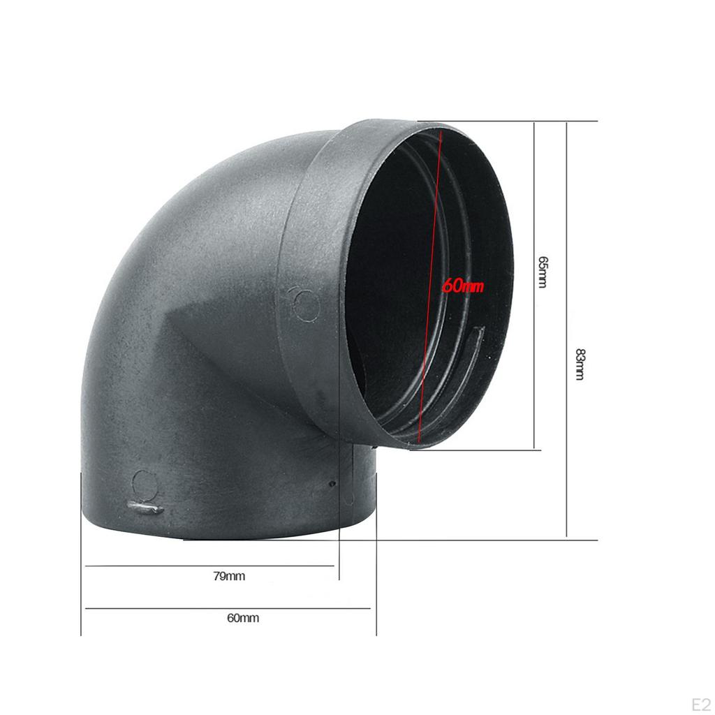 Exhaust Tube Elbow Connector 60mm Professional Replacing High Temp Resistant Black Air Heater