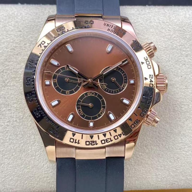 Мужские автоматические механические часы Rolex Daytona 40 мм, многофункциональные, с инкрустацией бриллиантами.