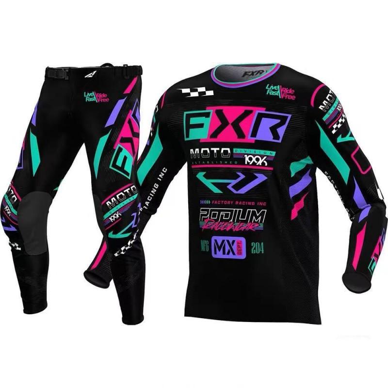 1 Off-Road Motorcycle Riding Gear Set Trail Downhill Durable Split Suit With Numeric/Alphabet Print Unisex