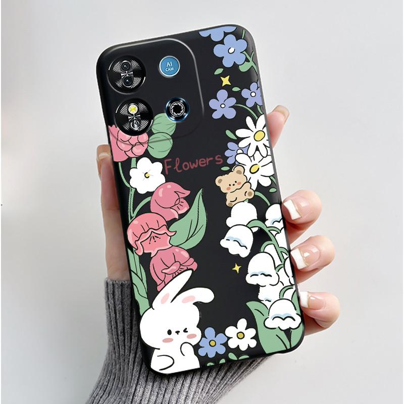 Для Oukitel C57S C57 Pro Plus Ultra Чехол BLU J12 Задняя крышка Милое Сердце Любви Кролик Черный ТПУ Мягкий Силикон Защитный Чехол для Телефона