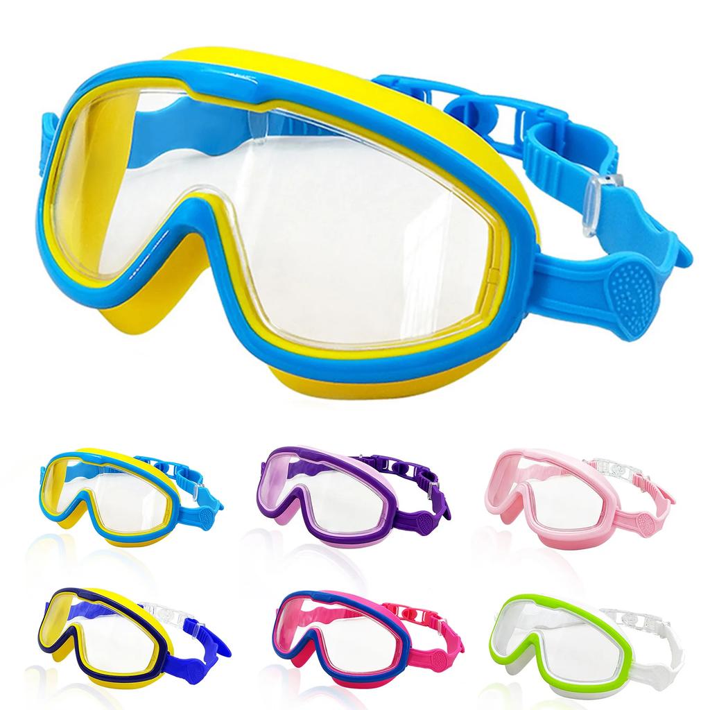 Big Frame Kids Swim Goggles Anti Fog Wide View Swimming Gear for Boys Girls Children Glasses for Swimming Pool