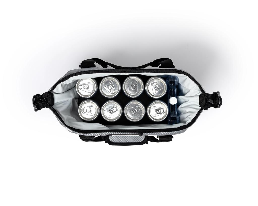AO Coolers Мягкий термосумка на 12 банок, Carbon, Серебристый, 11 л, Устойчивая к пятнам, Легкая, Изолированный контейнер-холодильник, Холодильный мешок для активного отдыха, Кемпинга,