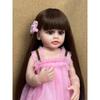 55CM Reborn Toddler Doll with Full Body Soft Silicone Raya Lifelike Soft Touch High Quality Pink Princess Doll Gifts for Children