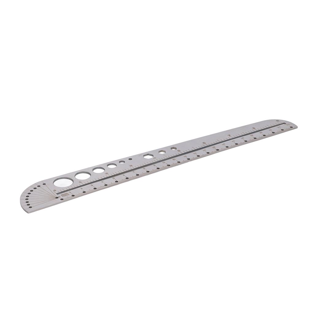 Stainless Steel Ruler Multifunctional Special Shaped Large Office Ruler with Scale Sewing Leather Measuring Tool